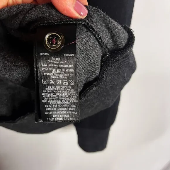 Ted Baker Mens 4 Medium M Black Bevyhil 1/4 Zip Pullover Sweater Cotton Modal - Picture 6 of 9